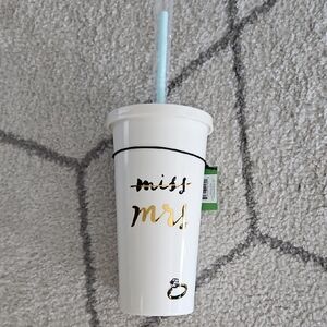 kate spade 20oz Insulated White and Gold Bridal Tumbler